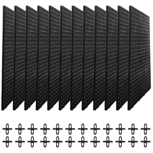 Image of 12 PCS 12x12 Inch Fish Tank Divider 10 Gallon Aquarium Divider with Sucker Clips Plastic Fish Tank Separator Black Egg Crate Light Diffuser Fish Separator for Aquarium Plastic Grid Panel