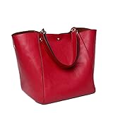 tasche rot klein  Valleycomfy Damen Tasche Einkaufstasche Pu Leder Handtasche Schultertasche (Rot)