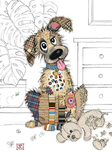 Bug Art Blank Greeting Card - Murphy Mutt Multicolour G024