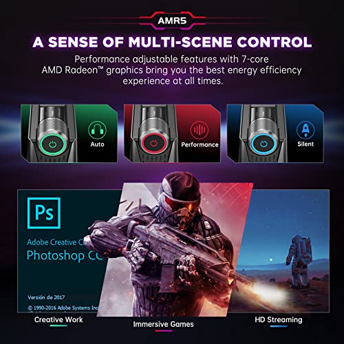 [Gaming Pc] Kamrui Mini Pc Amd Ryzen 5 5600U Up To 4.2Ghz, Windows 11 Pro 16Gb Ram 512Gb Ssd Small Computer, Radeon Vega 7 Micro Desktop Perf Adjustable, Rgb Light, Upgrade Capacity, 4K Hdmi Dp Type-C #TOP2