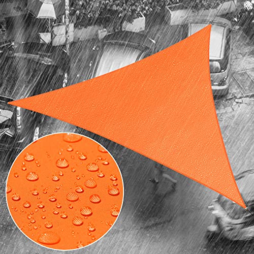 Royal Shade 16' x 16' x 16' Orange Triangle Waterproof Sun Shade Sail Canopy Awning, UPF50+ 95% UV...