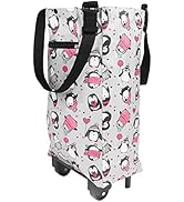 Pongnas Household Shopping Cart with Flexible Wheels Design, Elderly Shopping Bag Grocery Foldabl...