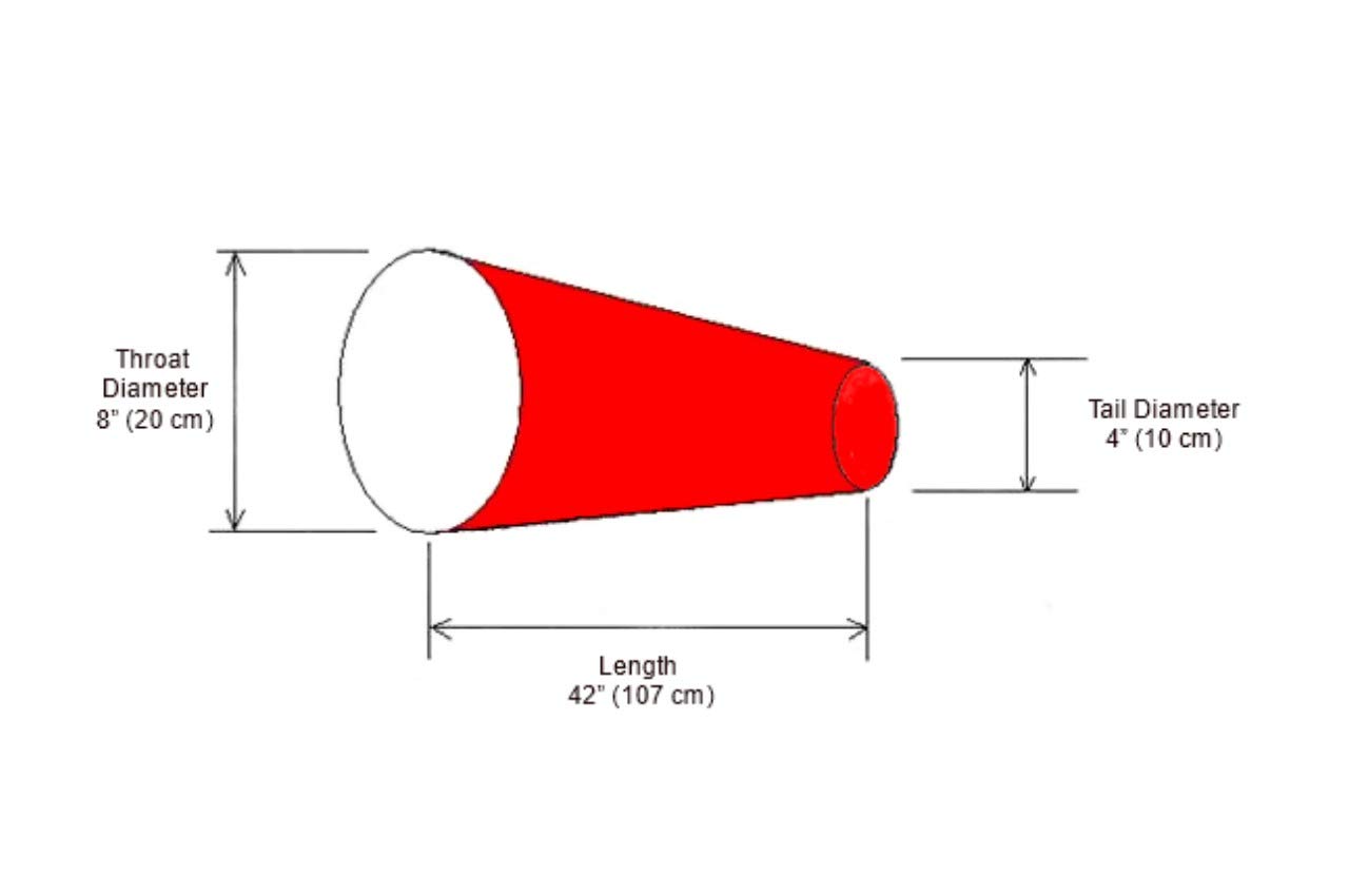Ersatz-Windsack Verklicker, Nylon, 20,3 cm Durchmesser x 106,7 cm lang