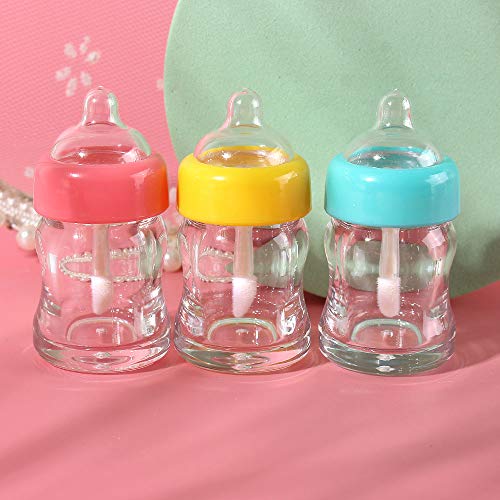 Ronrons 21 Pieces 7Ml/0.24Oz Novelty Milk Bottle Lipgloss Tube Bottle With Wand Clear Empty Lipstick Tube Plastic Transparent Lip Gloss Cosmetic Packaging Container With Rubber Insert For Diy Cosmetic #TOP1