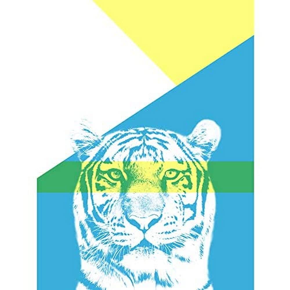 Wee Blue Coo Bold Animals Blue Tiger Unframed Art Print Poster Wall Decor 12X16 Inch