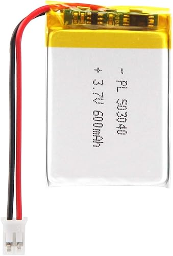 3.7V 600mAh Batería 503040 Li-Ion Li-ion Li-Po recargable de iones de litio con conector de paso 2P PH 0.079 in