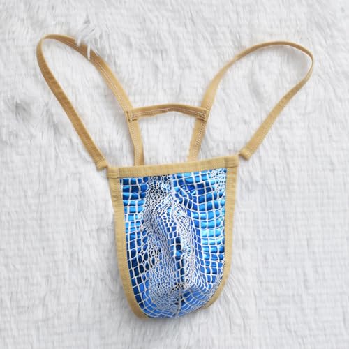 Men's Thong Underwear Low crocodile pattern V-shaped Sexy G-string3