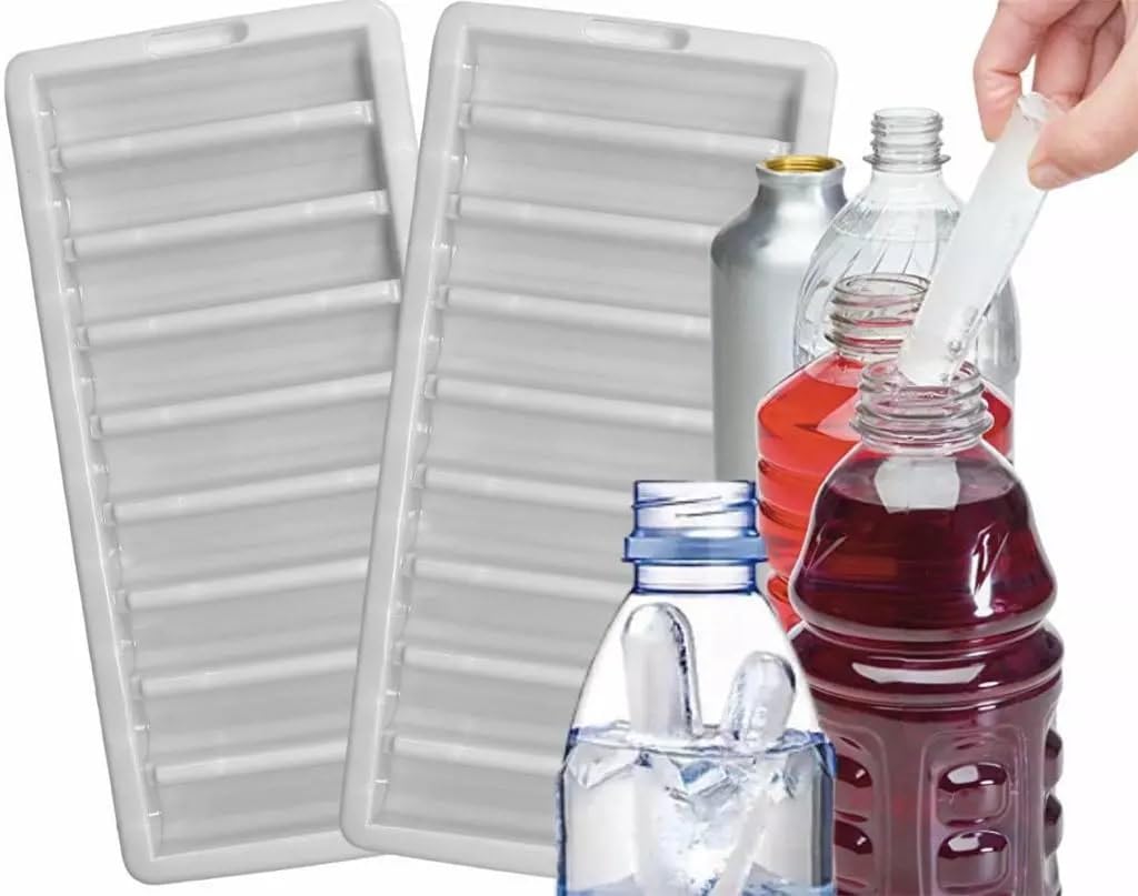 Set of 2 Ice Stick Trays – BPA-Free Plastic, Freezer-Safe, Long Ice Sticks for Water Bottles & Sports Bottles, Easy-Release Design
