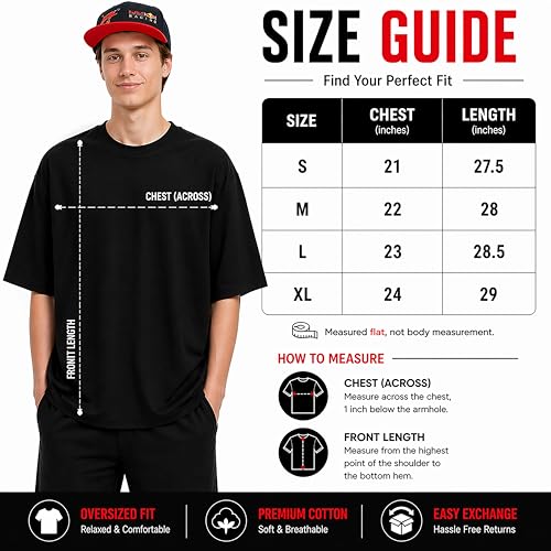 Image of Men's Cotton Oversized T-Shirt - Relaxed Fit Half Sleeve F1 Graphic Print Tee for Streetwear & Casual Outings - Black