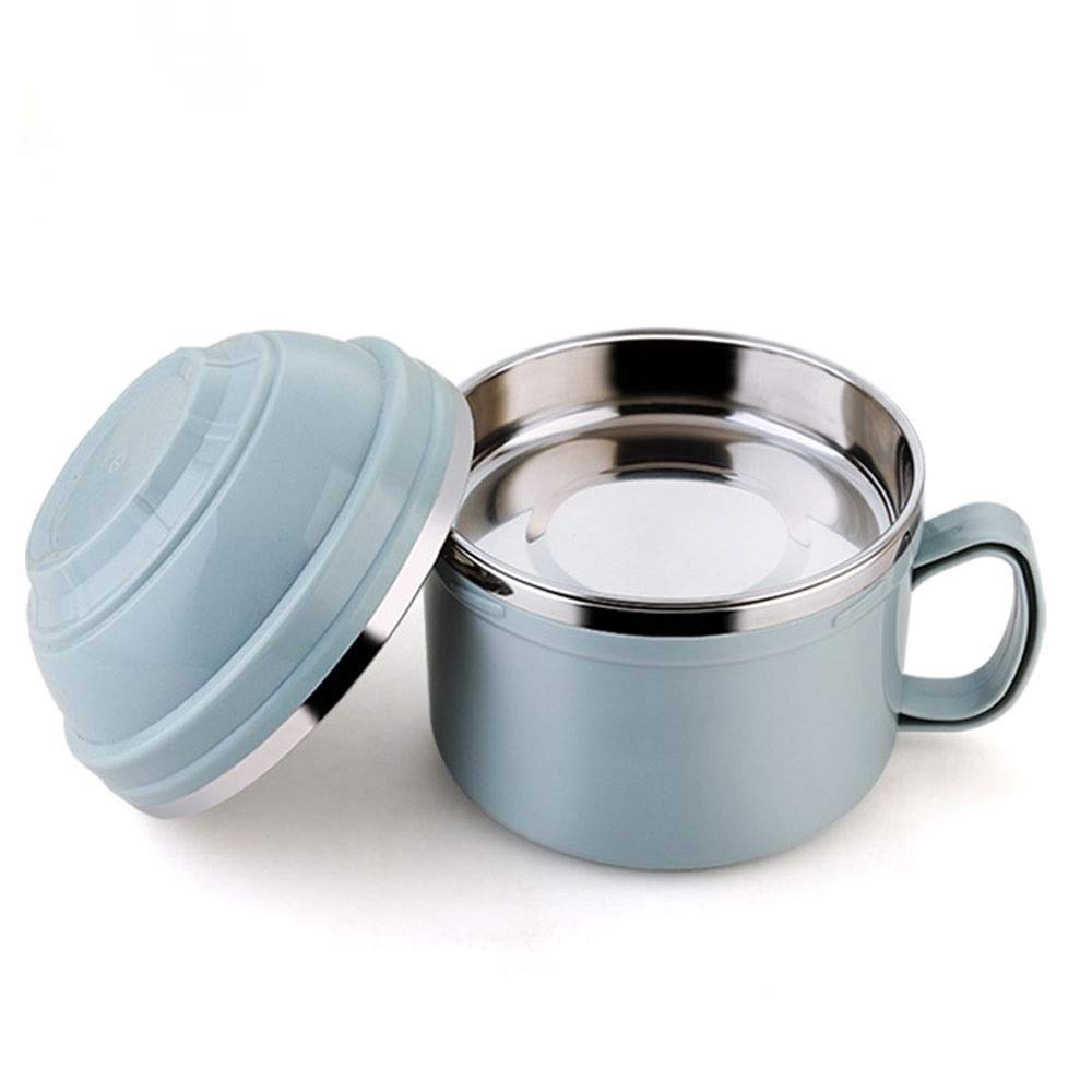 LIZIHAOBowl, Lunch Box Portable Stainless Steel Bowl for Instant Noodles Rice Bowl with Lid, Household Food Container with Utensils (Colour: 4)