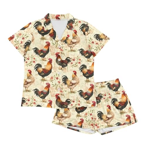 Image of Women's Short Sleeve Sleepwear Pajamas Nightwear with Pockets | skin-friendly breathable material resists pilling fading and deformation after repeated washing