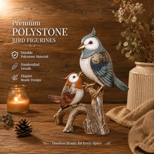 Image of ARMONIA Vintage Birds Decorative Statue for Home Decor | Italian Designer Bird Couple Showpiece | Premium Polystone Figurine | Best Romantic Gift for Girlfriend, Wife & Couples (9.8 Inch Height)