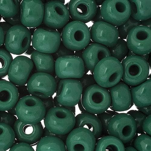 Preciosa Czech Seed Beads 32/0 (8mm) Opaque Medium/Dark Green - 250g Bulk Bag Beads for Jewelry Making and Crafts