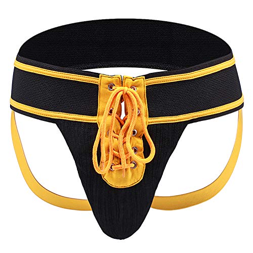 Arjen Kroos Sexy Tanga Hombre Jockstrap Calzoncillos Ropa Interior for Running Sport Gym Bike Blanco Azul Verde S M L XL (Amarillo, EUR 2XL:96-106cm(Tag XL))