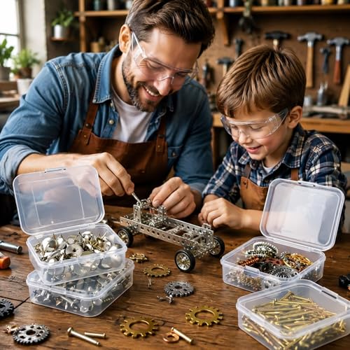 YYGMSS Lot de 30 boîtes de rangement avec couvercle pour petites pièces, perles, bijoux, articles de bricolage avec étiquettes, petit organisateur de bijoux – vue 7