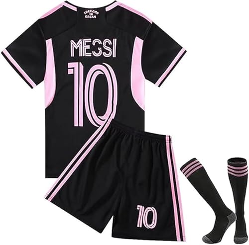 YEESON Camiseta de fútbol para niños, camiseta de fútbol para niños, Negro -, 9-10 años