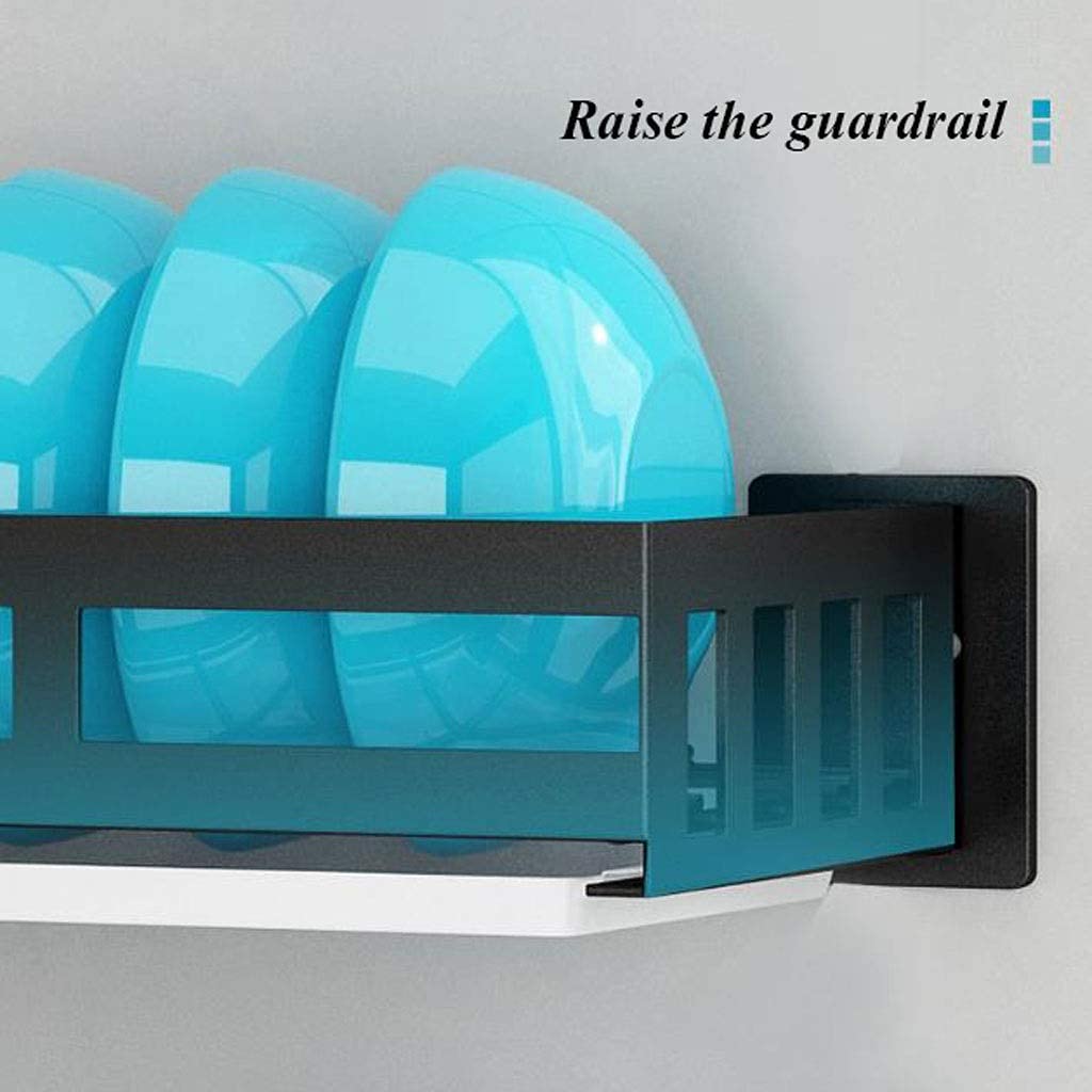 Abtropfgestell für Abtropfgestelle Abtropfgestell für Geschirr, Abtropfgestell und Abtropfbrett, Wand-Abtropfgestell mit Wasserschale, Schneidebrettablage, Topfdeckelablage, Schwar