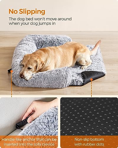 Feandrea FluffyHug XXL Dog Sofa Bed, Calming Sofa Cover for Large Dogs, 122 x 95 x 18 cm, Grey Ombré PGW224G01 - Image 6