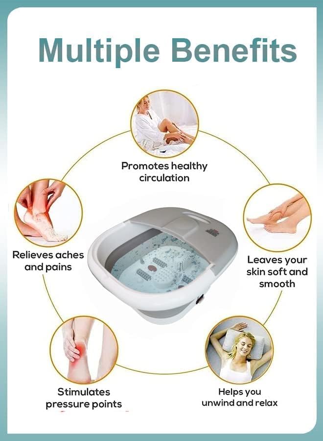 Multifunctional feet soaking bath basin with Shiatsu Rollers | Foot exemption, pedicure, and home spa massage for travel. All-in-one electric gray basin Multifunctional feet soaking bath basin with Shiatsu Rollers | Foot exemption, pedicure, and home spa massage for travel. All-in-one electric gray basin