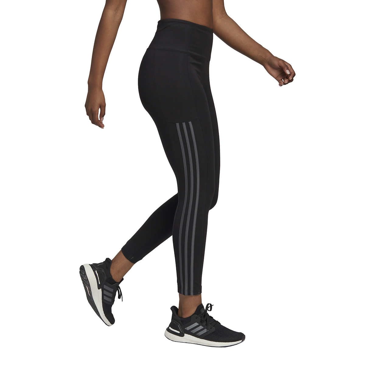 adidas Leggings for Women - Cotton Leggings - Black Leggings - High Waisted - 7/8 Length