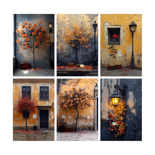 Image of SiddArtify Vintage Floral Wall Art Prints Set - Rustic Rose Poster Decor for Living Room Bedroom Office - Set of 2-4x6 Inch - Board (Pack of 6) - Sticker (Pack of 6)