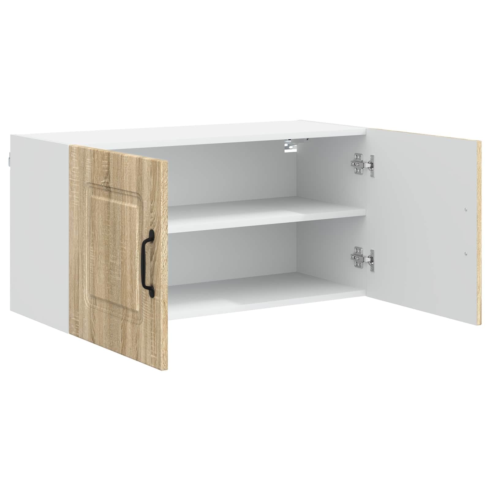 Przód do zmywarki Kalmar dąb Sonoma materiał drewnopochodny 80 x 31 x 40 cm z 2 drzwiami i półkami, uniwersalna szafka kuchenna do przechowywania i organizacji w kuchni, jadalni, spiżarni