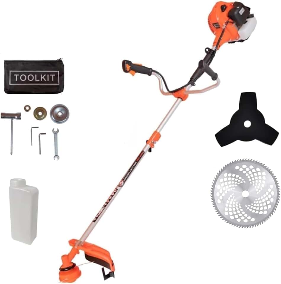 Roçadeira Gasolina, 65cc, Multifuncional Profissional, 2 Tempos, 3HP, Disco 80 Dentes, Sistema Antivibração, Nylon Recarga Automática, Manutenção Rápida, Uso Contínuo, Profissional e Doméstico