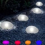 Sunlar Outdoor Solar Light - 5 Set Color Changing Waterproof Solar Garden Lights with Wire, Multi-Color Cobble Stones for Pathway, Patio, Lawn, Yard, Walkway Decor