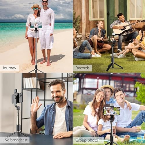 Image of i17 Selfie Stick with Tripod Stand,Extendable Bluetooth Selfie Stick for Mobile Phone,LED Light,Compatible with iPhone & 360 Degree Rotation,Selfie Stick Tripod Stand 4 in 1 Photography,selfi