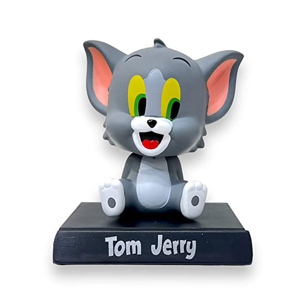 Anime Cartoon Tom Bobblehead Figures with Mobile Holder for Car Dasboard | Perfect of Toy | Coprprate Gifting Item | Office Desk and Table Limited Edition (Tom)