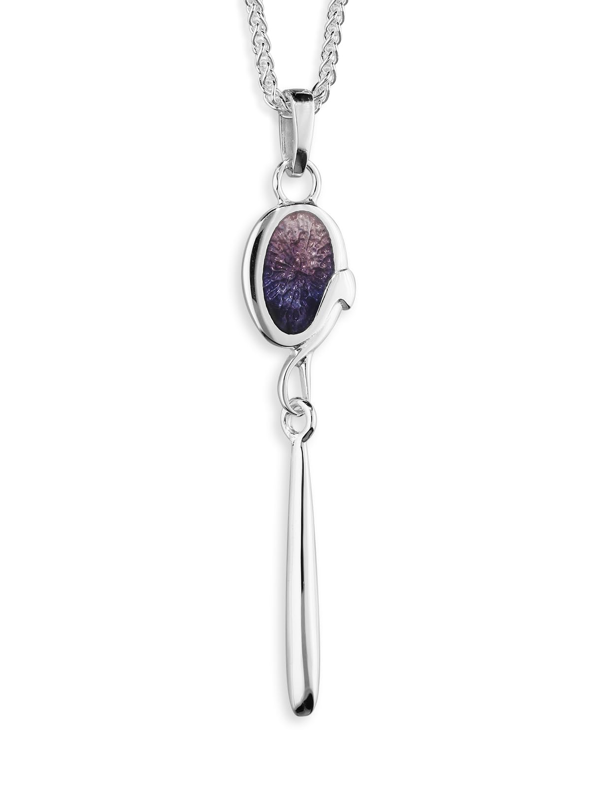 ORTAK 925 Sterling Silver Handmade Pendant Necklace Hot Glass Hand Enamel In Sirocco And Pastel Pink Coulourways High Polish Scottish Fine Jewellery Made In Scotland