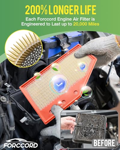 Image of 2-Pack Engine Air Filter Fits for 2025-19 Cadillac XT4, 2025-16 Chevrolet Malibu, 2026-21 Buick Envision, 2020-18 Regal Sportback, 2020-18 Regal TourX Air Filter Replacement Car Accessories
