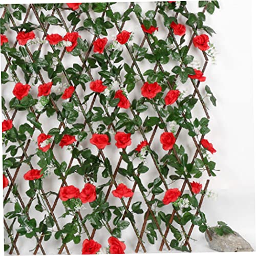 Cerca de madera artificial para terrazas y balcones con flores 4