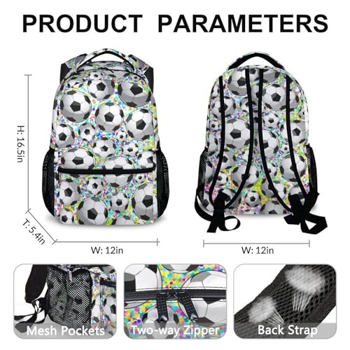 Homexzdiy Mochila escolar para crianças, mochila de futebol de 40,6 cm para estudantes, meninos, men