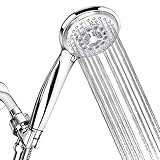 Chrider Handheld Shower Head with Hose High Pressure 5 Spray Settings Massage Spa Detachable Hand Held Showerhead Chrome Face with 60