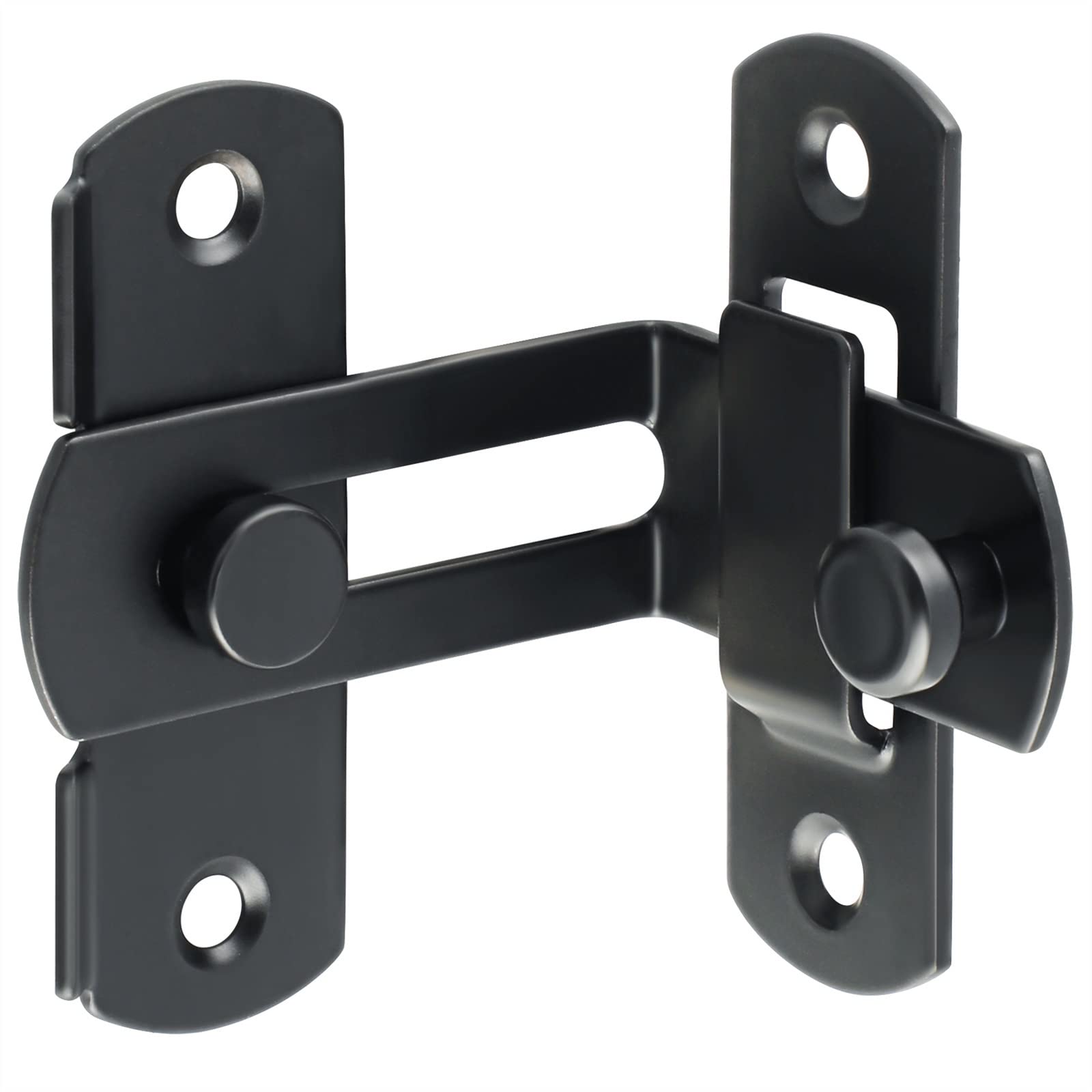 Loquet à angle droit noir en acier inoxydable pour porte de grange coulissante et fenêtre