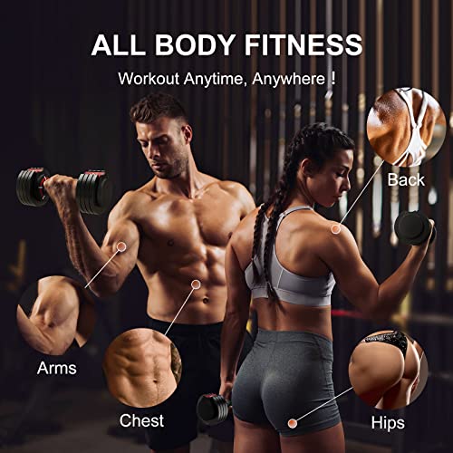 Flybird Adjustable Dumbbells,15Lb Sets Of 2 For Home Gym Exercise & Fitness, Fast Change Weights With Anti-Slip Metal Handle, Multiweight Options For Full Body Workout Suitable Men/Women #TOP5