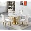 White Gold Table & 4 Beige Chairs