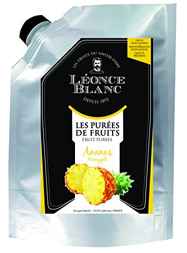 Leonce Blanc - Puré de piña, 1 kg de 1 kg, sin colorantes ni conservantes, para batidos, chutneys, para hacer cócteles, zumos y zumos (1 unidad)