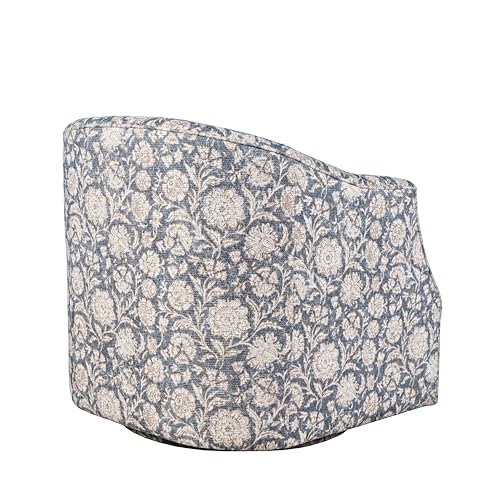 Sillón giratorio tapizado floral azul compacto miniatura 7
