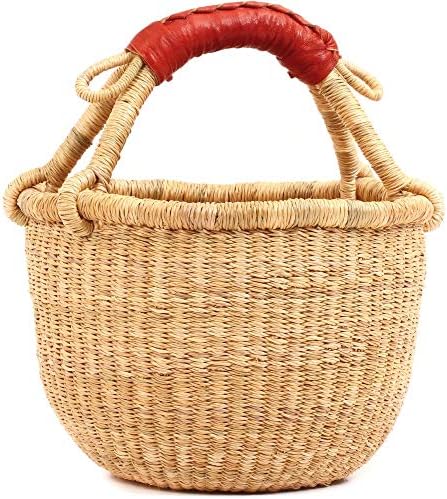 Fair Trade Ghana Bolga African Dye Free Mini Market Basket 9.5-10.5" Across, 20122L image 2