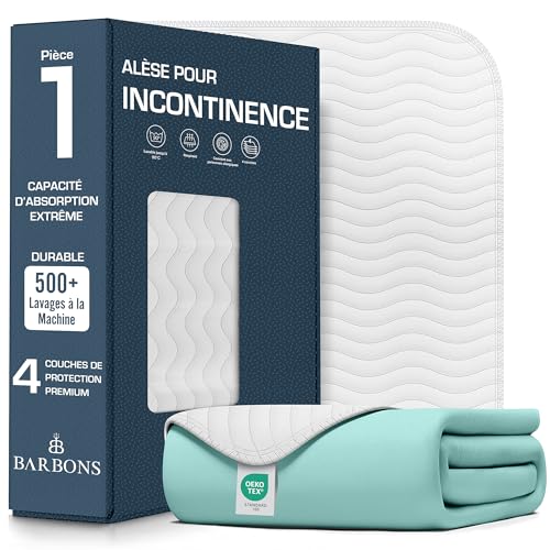 Barbons Protege Matelas Alese Impermeable 75 x 90 cm Couvre Matelas Oeko-TEX Lavable de Lit Bébé Enfants Adultes Respirant Absorbant Drap Housse Protection pour...