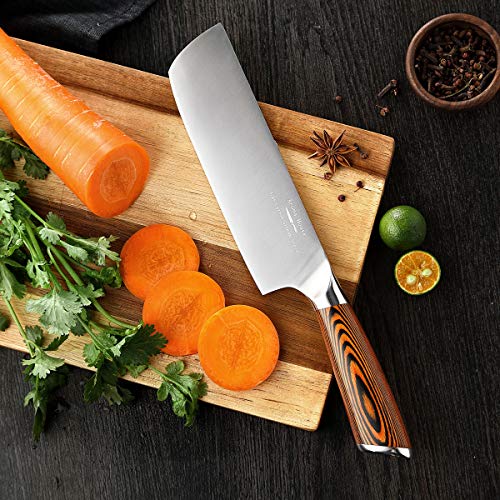Nakiri Knife Vegetable Knife 7-Inch Kitchen Knife With High-Carbon Stainless Steel 
