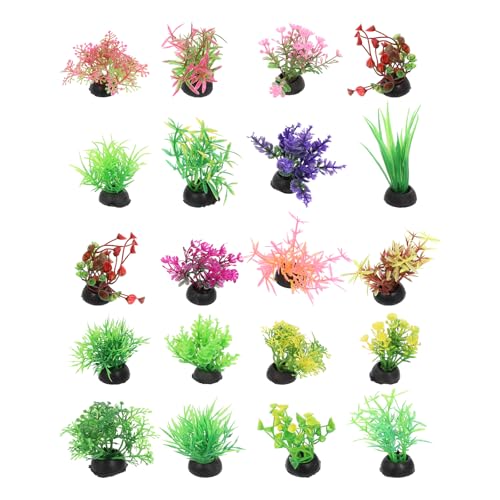PATKAW Terrarium Plants 20pcs Miniature Aquarium Plants Mini Fish Tank