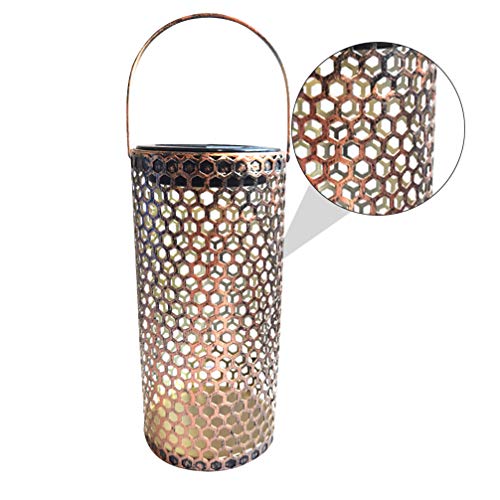 Hemoton Lanterna Movida a Energia Solar Lanterna Suspensa de Ferro Luzes Ocas Ao Ar Livre Luz Noturn