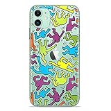 IP11 TPU Softcae Weiß Durchsichtig Protective Schutzhülle Handycover Etui Bumper Staubdicht Telefon-Kasten Case Shell Abdeckung Bumper Back Cover, Sammlung Haring, iPhone 11