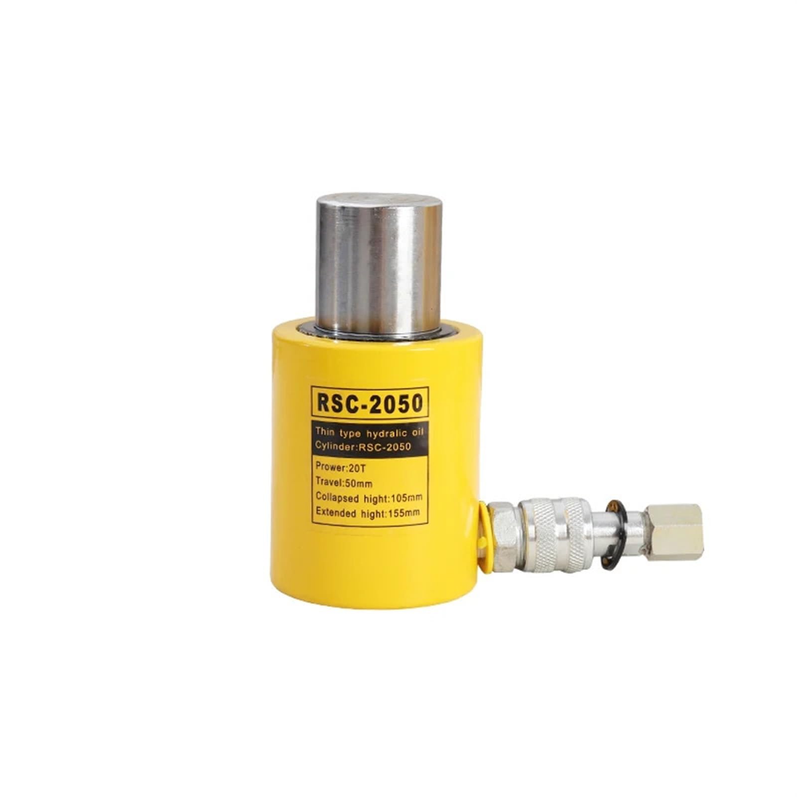 LZIKKGKI 20T Low-height Hydraulic Cylinder RSC-2050 Hydraulic Jack, Tonnage 20T, Working Stroke 50mm, Need To Be Used with A Hand Pump