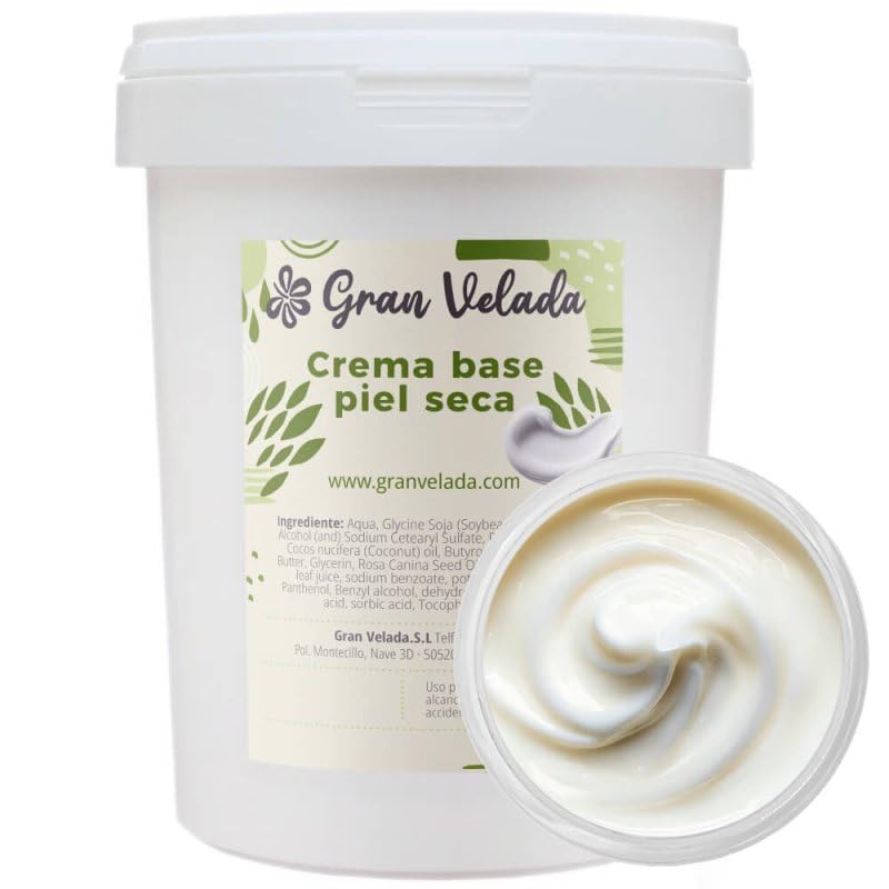 Gran Velada - Crema Base Piel Seca 250 cc | Emulsión O/W Untuosa | Ideal para Cremas Faciales y Corporales | Personalizable con Activos (hasta 5%) | Sin Parabenos ni Siliconas