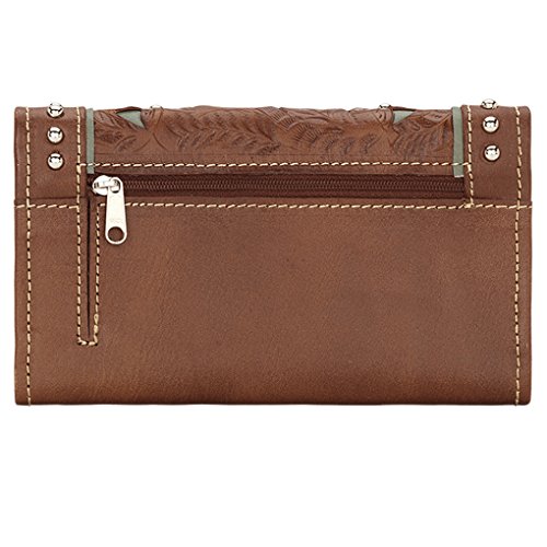 American West Leather Ladies' Lady LaceTri-Fold Leather Wallet2