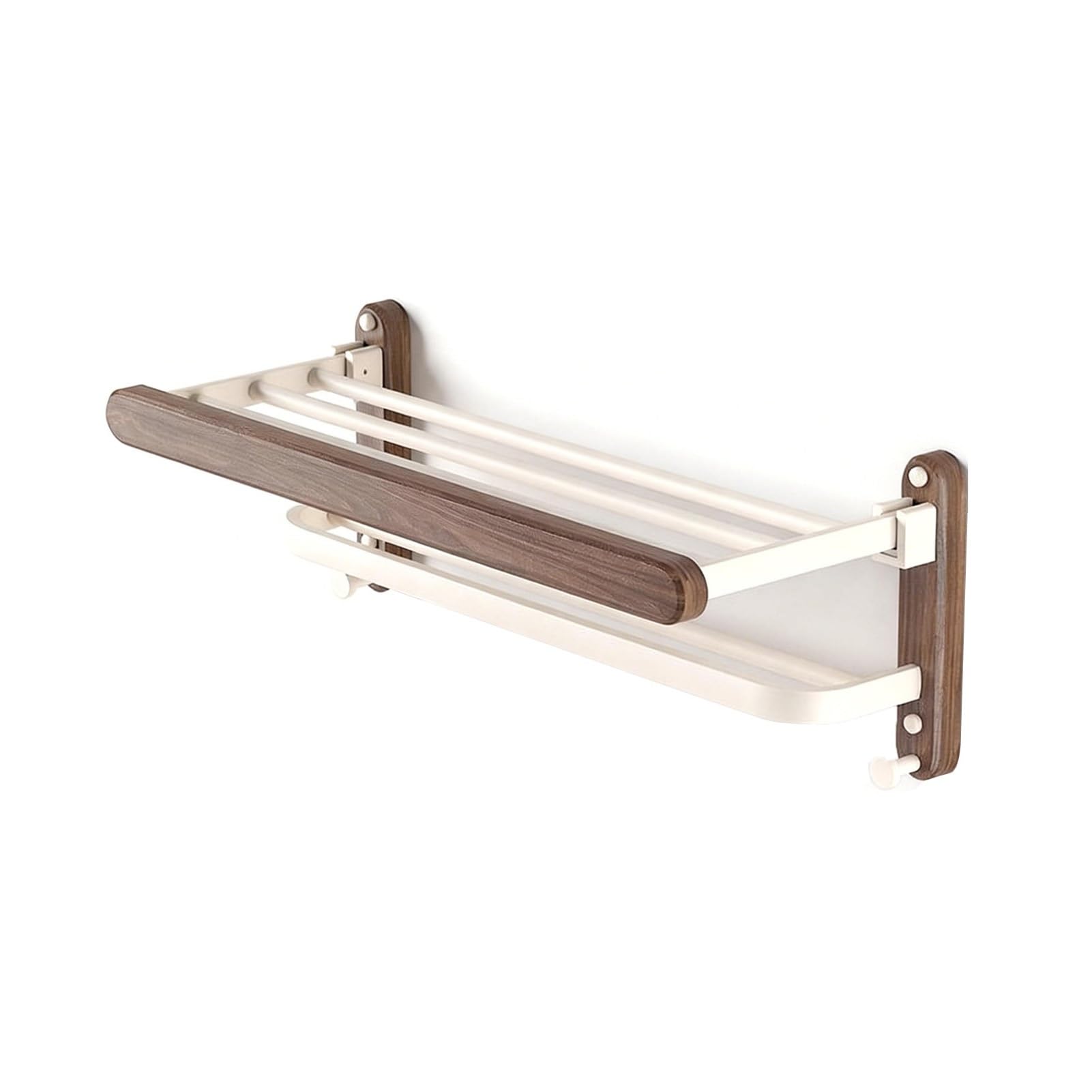 Portasciugamani da parete, sopra il WC, con barra portasciugamani, in alluminio, pieghevole e salvaspazio, per balcone e lavanderia (L-50 cm)